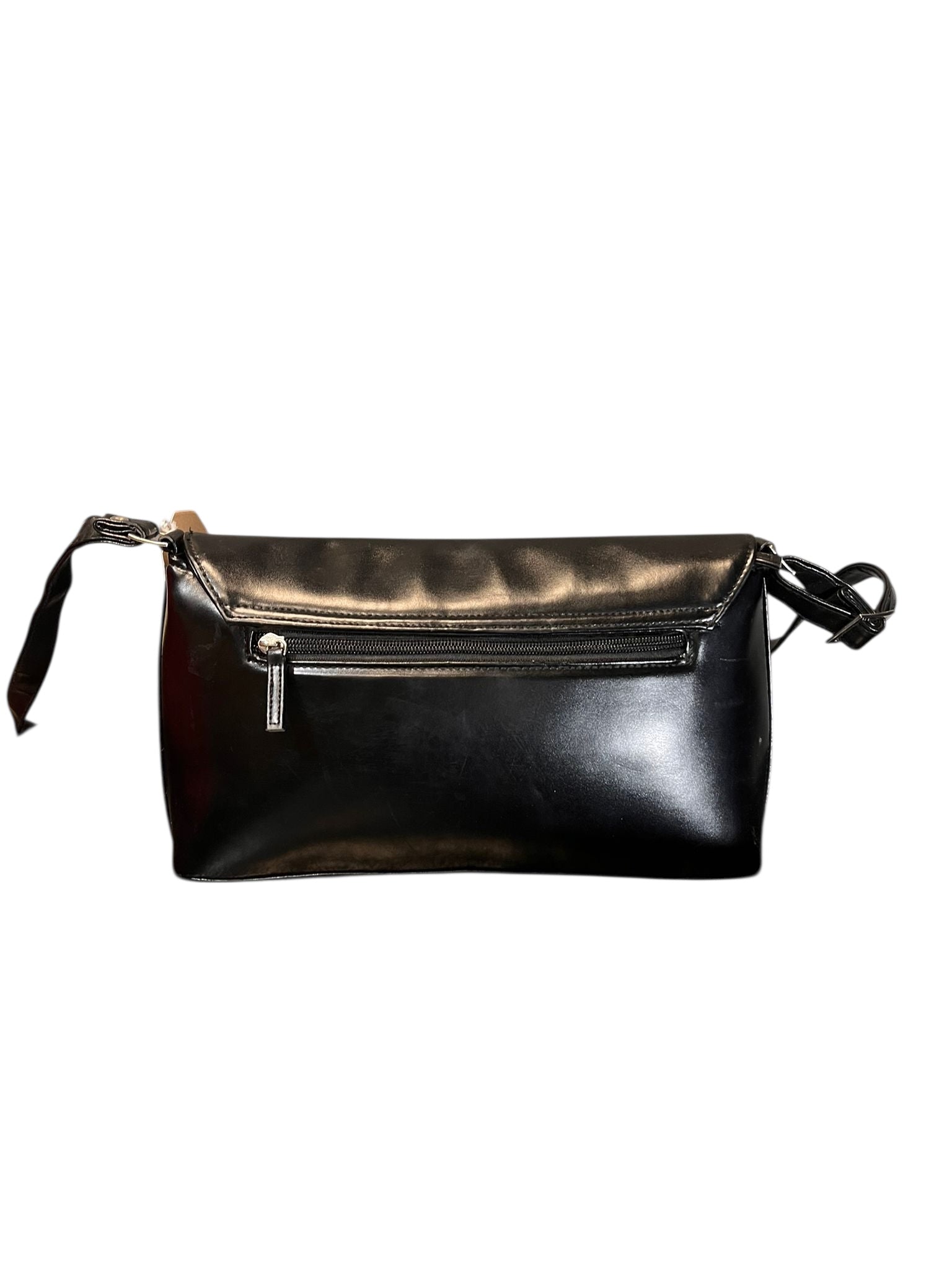 Geantă clutch neagră lucioasă
