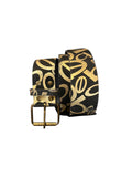 Curea neagra cu print auriu