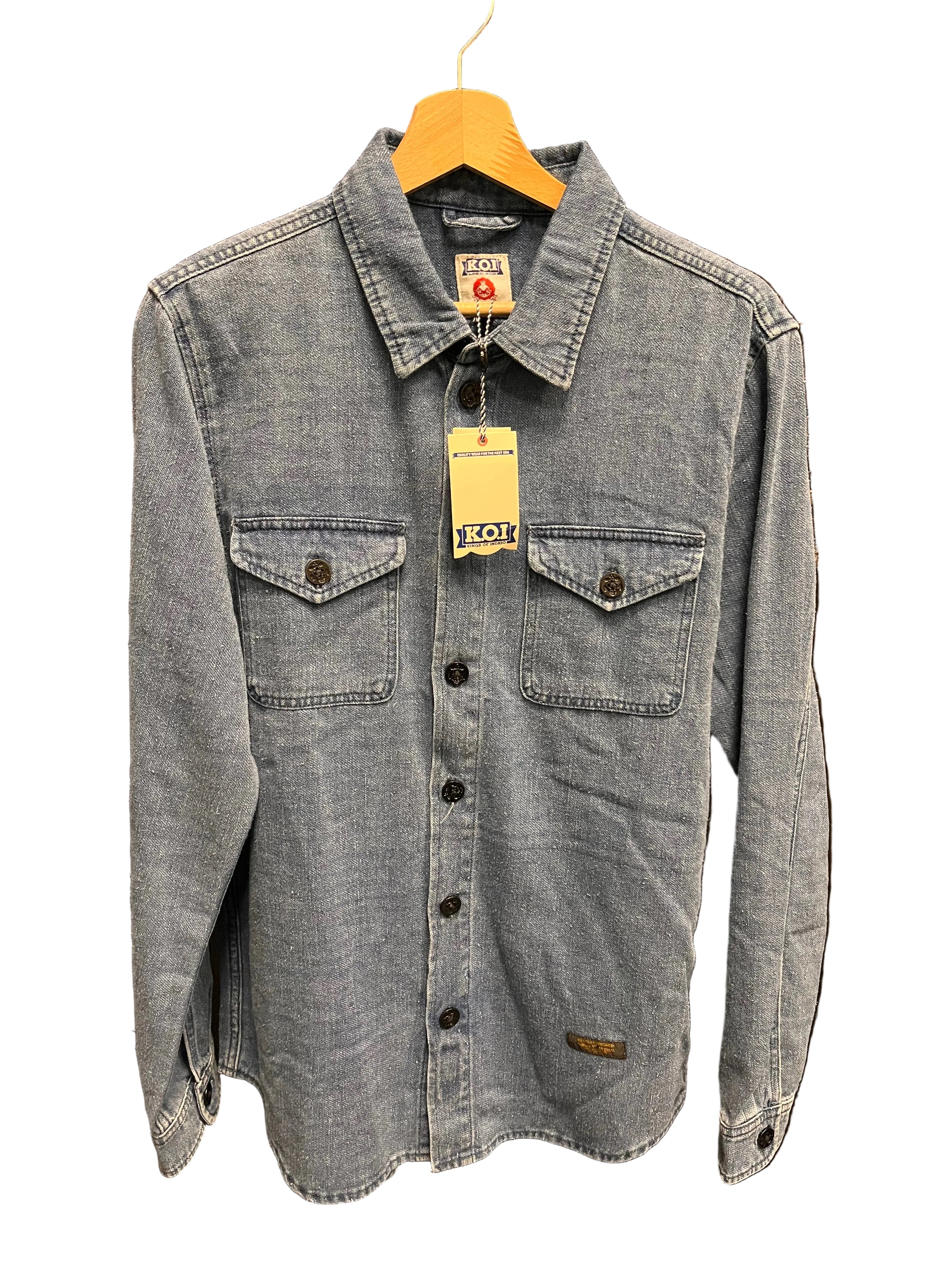 Cămașă denim - Kings of Indigo, realizata din 100% bumbac organic si materiale reciclate