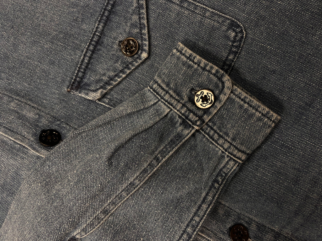 Cămașă denim - Kings of Indigo, realizata din 100% bumbac organic si materiale reciclate