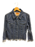 Geacă denim - Kings of Indigo realizata din 100% bumbac organic cu maneci evazate și franjuri